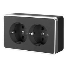 Изображение Розетка двойная с заземлением Gallant (черный/хром) W5072135